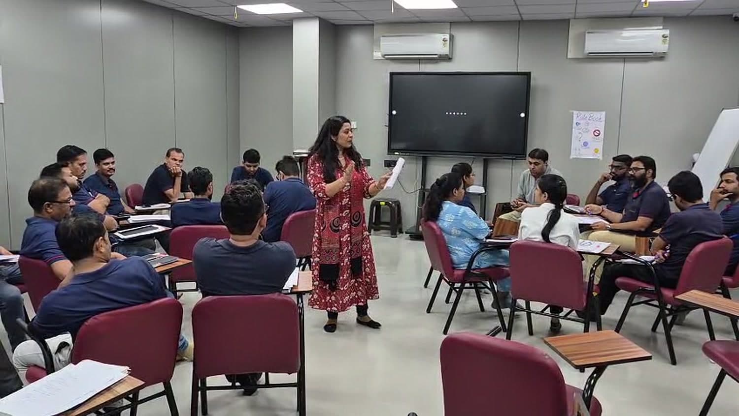 A full training cohort in session at a client site